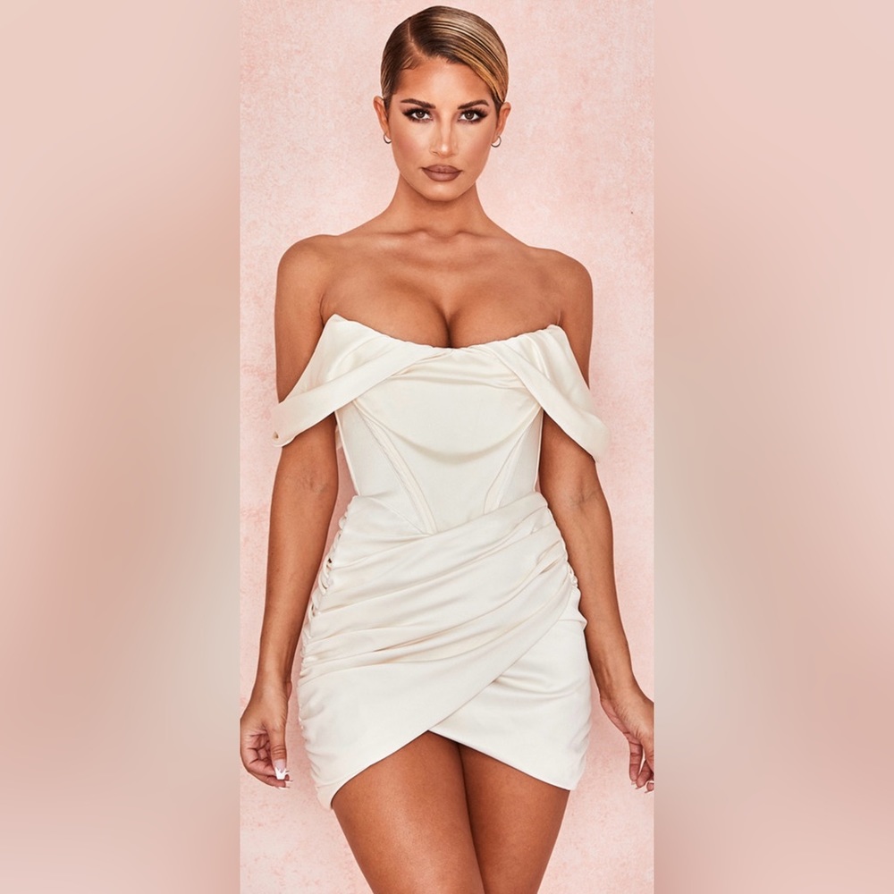 House of CB Coraline Ivory Mini Dress Size S